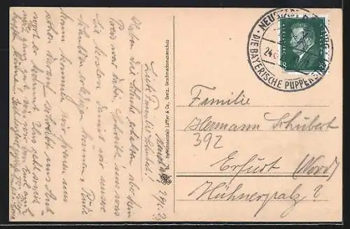 AK Neustadt b. Coburg, Waldfriedensee mit Boot & Gasthaus