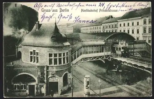 AK Berlin-Kreuzberg, Hochbahnhof Prinzenstrasse