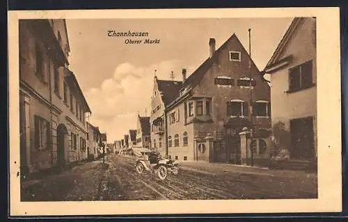 AK Thannhausen / Schwaben, Oberer Markt mit Auto