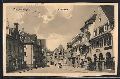 AK Donaueschingen, Partie auf der Karlstrasse