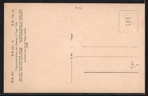 AK Berlin-Tegel, Borsig`sche Werke 1926, Fliegeraufnahme
