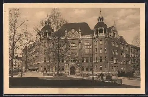 AK Berlin-Schöneberg, Chamissoschule mit Strassenpartie