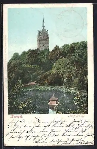 AK Rostock, Die Teufelskule mit Umgebung