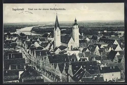 AK Ingolstadt, Totalansicht von der oberen Stadtpfarrkirche