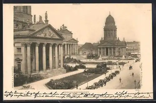 AK Berlin, Gendarmenmarkt mit Strasse aus der Vogelschau