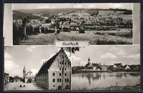 AK Heideck / Mittelfranken, Panorama, Marktplatz