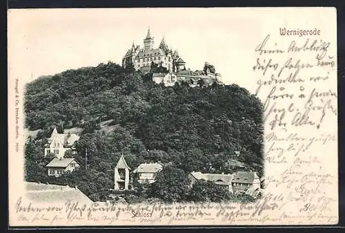 AK Wernigerode, Teilansicht mit Schloss