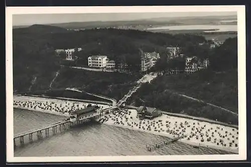 AK Sellin a. Rügen, Strand, Hochufer, Selliner See u. Umgeg., Fliegeraufnahme