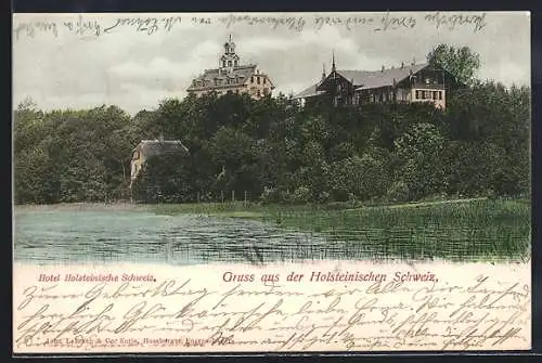 AK Eutin, Hotel Holsteinische Schweiz, vom Wasser gesehen