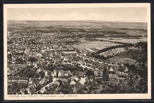AK Thale, Blick vom Hotel Rosstrappe auf den Ort