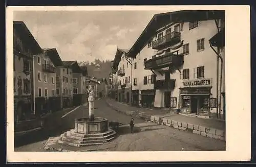 AK Berchtesgaden, Marktplatz mit Geschäften