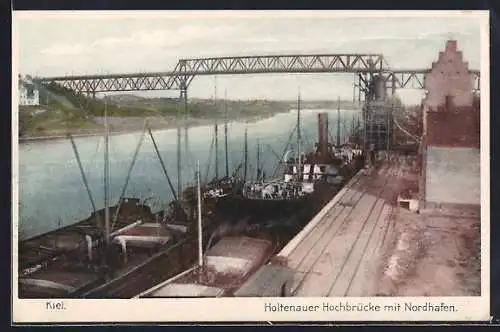 AK Kiel, Holtenauer Hochbrücke mit Nordhafen