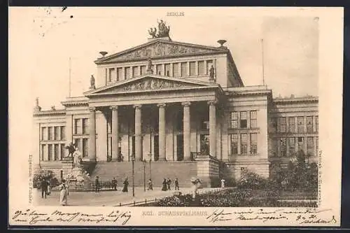 AK Berlin, Partie am Kgl. Schauspielhaus, Gendarmenmarkt