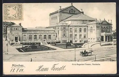 AK München, Prinz-Regenten-Theater mit Strassenpartie, Nordseite