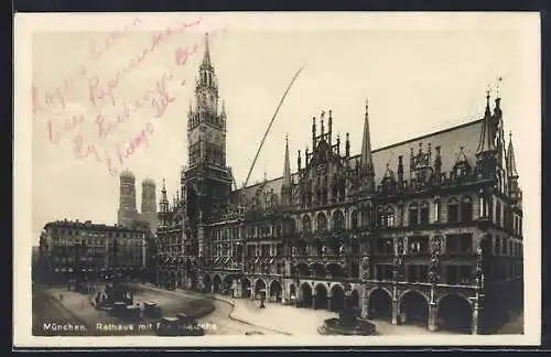 AK München, Rathaus mit Frauenkirche