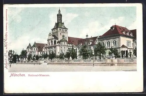 AK München, Blick zum Nationalmuseum