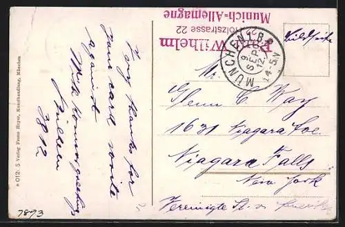 AK München, Hofgarten mit Springbrunnen