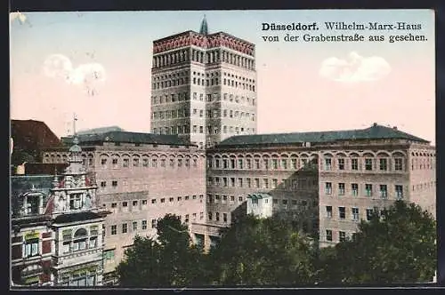 AK Düsseldorf, Wilhelm-Marx-Haus von der Grabenstrasse aus gesehen