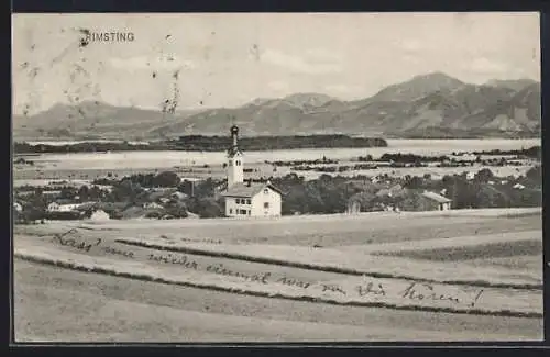 AK Rimsting, Ortsansicht mit Kirche