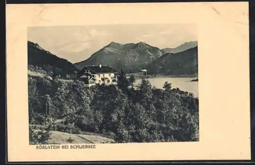 AK Schliersee, Ortsansicht mit Köglstein & Berglandschaft