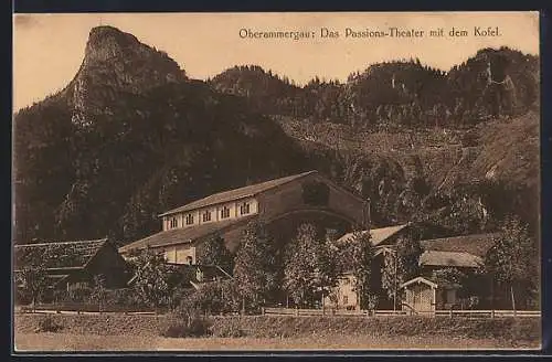 AK Oberammergau, Das Passions-Thater mit dem Kofel