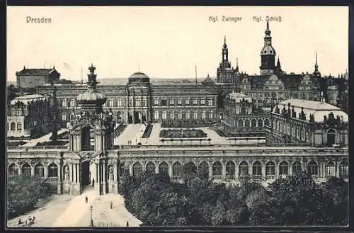 AK Dresden, Kgl. Zwinger und Kgl. Schloss
