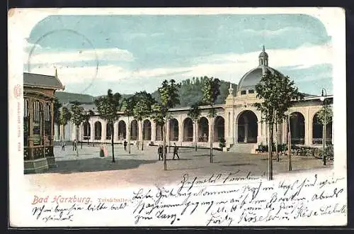 Lithographie Bad Harzburg, Blick zur Trinkhalle