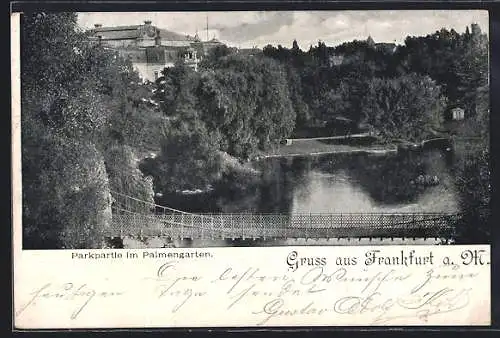AK Frankfurt-Westend, Parkpartie im Palmengarten