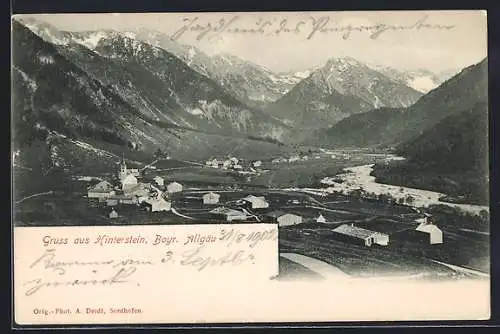 AK Hinterstein /Bayr. Allgäu, Ortsansicht aus der Vogelschau