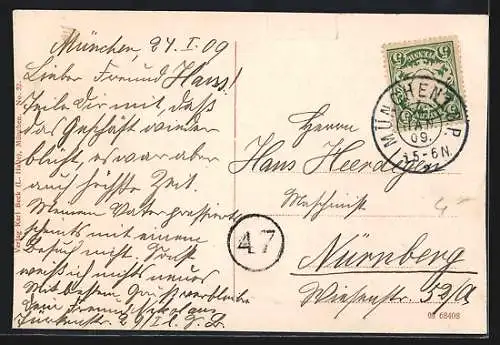 AK München, Rathaus und Marienplatz