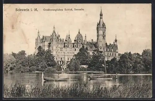 AK Schwerin i. M., Seeseite des Grossherzoglichen Schlosses