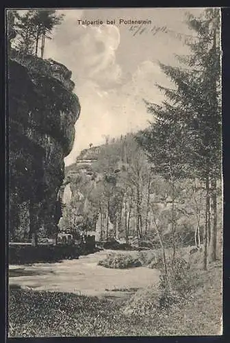 AK Pottenstein, Talpartie mit Felswänden