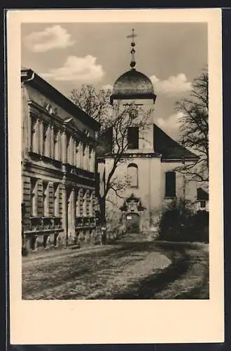 AK Alt-Landsberg, Strassenpartie an der Schlosskirche