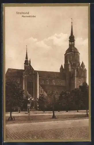 AK Stralsund, Partie an der Marienkirche