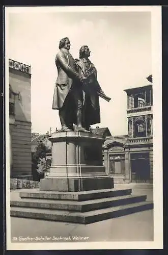 AK Weimar / Thüringen, Goethe-Schiller Denkmal