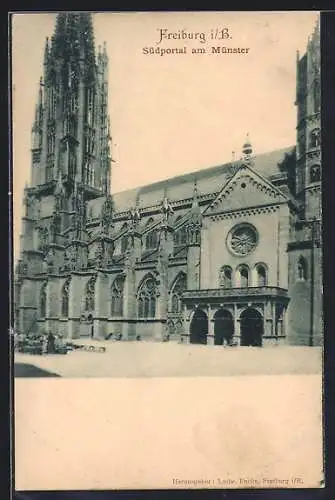 AK Freiburg i. B., Südportal am Münster