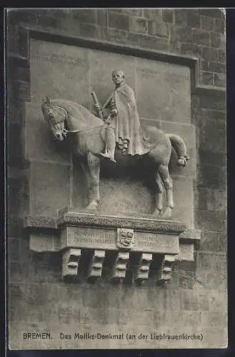 AK Bremen, Das Moltke-Denkmal an der Liebfrauenkirche
