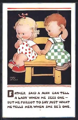 Künstler-AK Mabel Lucie Attwell: Father said a Man can tell a Lady when he sees one...