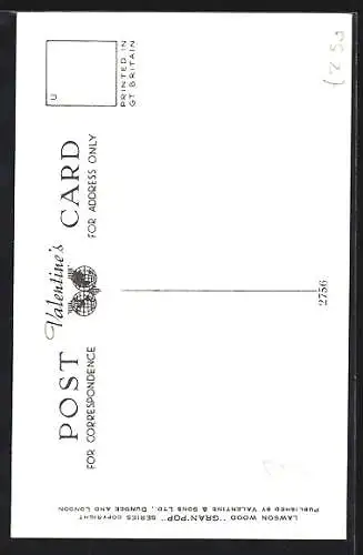 Künstler-AK Lawson Wood: Grosser Affe lässt den kleinen Kollegen das schwere Gepäck tragen