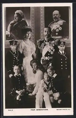 AK Four Generations, Königsfamilie von England, Queen Victoria, Montage