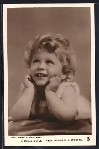 AK Princess Elizabeth lächelnd als kleines Mädchen mit blonden Locken