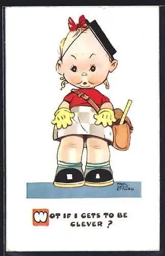 Künstler-AK Mabel Lucie Attwell: Wot if I gets to be clever?