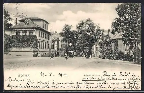AK Gotha, Blick in die Friedrichstrasse