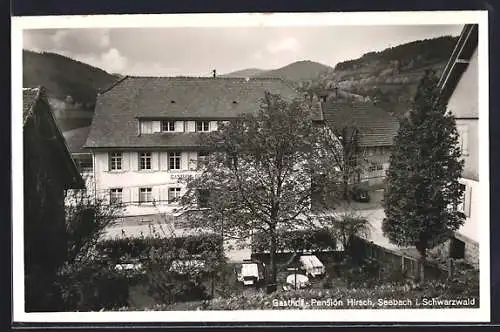 AK Seebach / Schwarzwald, Teilansicht mit Gasthof-Pension Hirsch