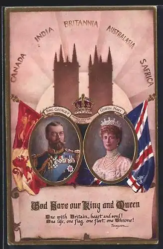 AK God Save our King and Queen, King George V & Queen Mary von England