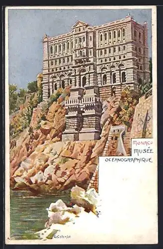 Künstler-AK Monaco, Musee Oceanographique