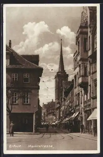 AK Erfurt, Marktstrasse mit Geschäften