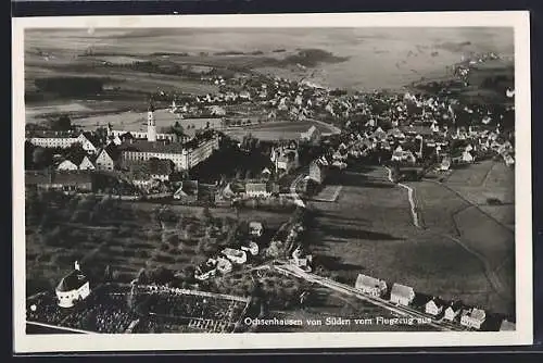AK Ochsenhausen, Teilansicht von Süden, Fliegeraufnahme