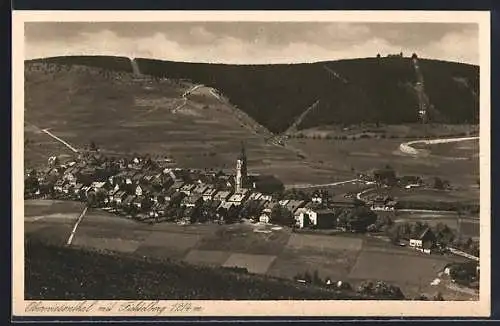 AK Oberwiesenthal, Teilansicht mit Fichtelberg