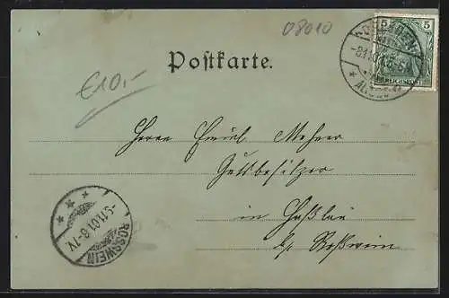 Mondschein-AK Dresden-Pillnitz, Uferpartie mit Dampfer Habsburg